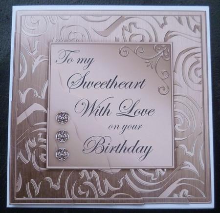 Elegant Metallic Birthday Sweetheart Wavy Corner Stacker by Charlie Angel
