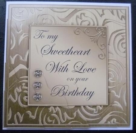 Elegant Metallic Birthday Sweetheart Wavy Corner Stacker by Charlie Angel