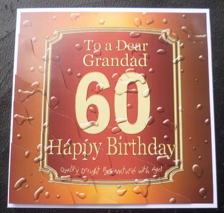 60th Birthday Grandad Beer Label Wavy Corner Side Stacker by Charlie Angel