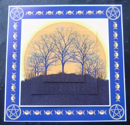 8 Inch Pagan Winter Sunrise Sunset on Blue + 6 Sentiments by Charlie Angel