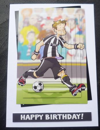 Football Dude Black and White Pyramid by Charlie Angel