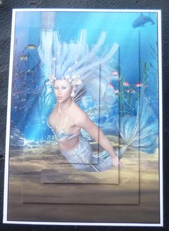 Amphitrite Mermaid in Blue Pyramage Sheet by Charlie Angel