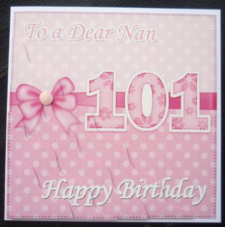 101st Birthday Nan Felties Wavy Corner Side Stacker Topper by Charlie Angel