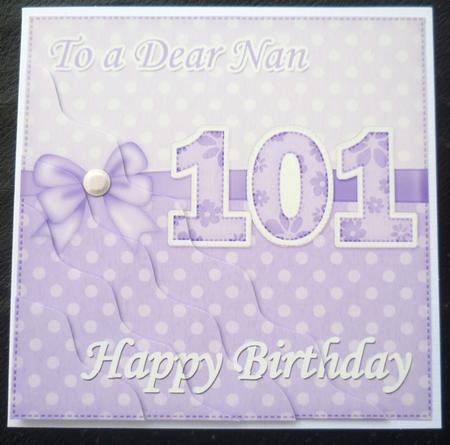 101st Birthday Nan Felties Wavy Corner Side Stacker Topper by Charlie Angel