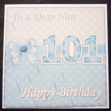 101st Birthday Nan Felties Wavy Corner Side Stacker Topper by Charlie Angel