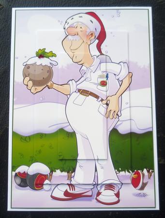 Christmas Bowling Dude A4 by Charlie Angel