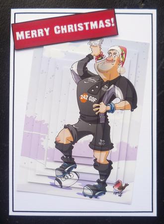 Christmas Rugby Black and White Pyramid by Charlie Angel