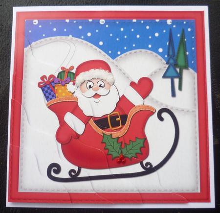 Xmas Santa Wavy Corner Side Stacker Topper by Charlie Angel