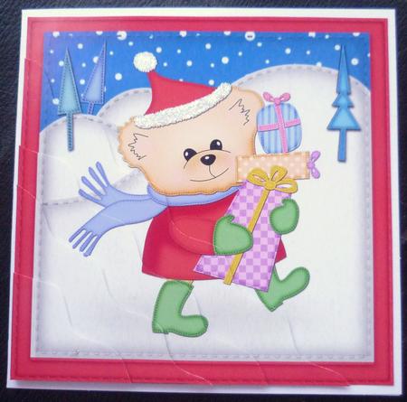 Xmas Teddy Bear Wavy Corner Side Stacker by Charlie Angel