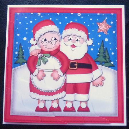 Xmas Santa N Mrs Claus Wavy Corner Side Stacker by Charlie Angel