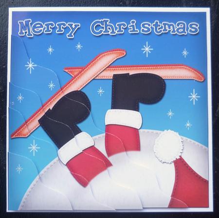 Xmas Oops Santa Fun Novelty Wavy Corner Side Stacker Topper by Charlie Angel
