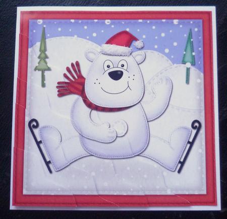 Xmas Ben Polar Bear Wavy Corner Side Stacker Topper by Charlie Angel
