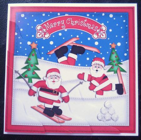 Xmas Santa Wavy Corner Side Stacker Topper by Charlie Angel