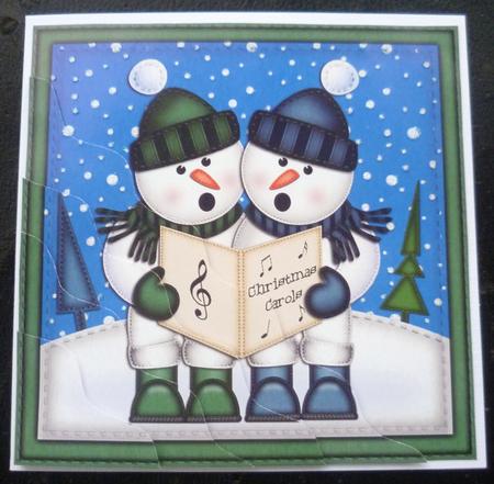 Xmas Singing Snowmen Wavy Corner Side Stacker by Charlie Angel