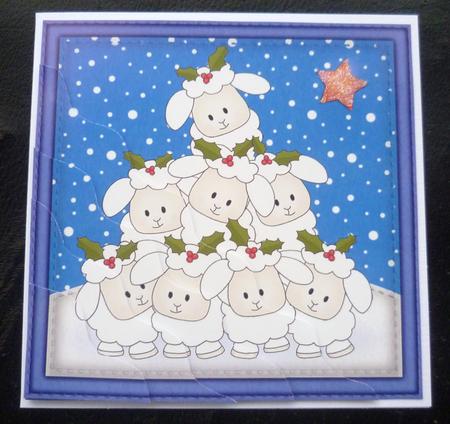 Xmas Little Lambs Wavy Corner Side Stacker by Charlie Angel