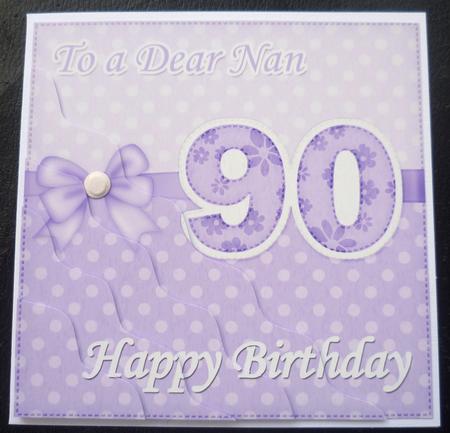 90th Birthday Nan Felties Wavy Corner Side Stacker Topper by Charlie Angel