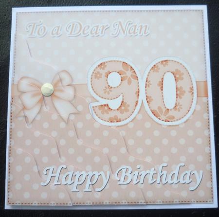 90th Birthday Nan Felties Wavy Corner Side Stacker Topper by Charlie Angel