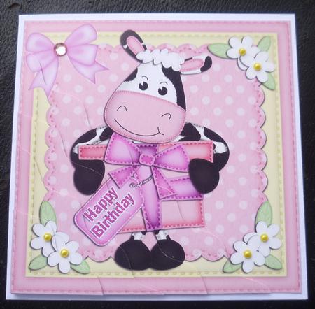 Milly Moo Birthday Wavy Corner Side Stacker Topper by Charlie Angel