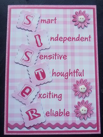 Sister Word Card by Charlie Angel