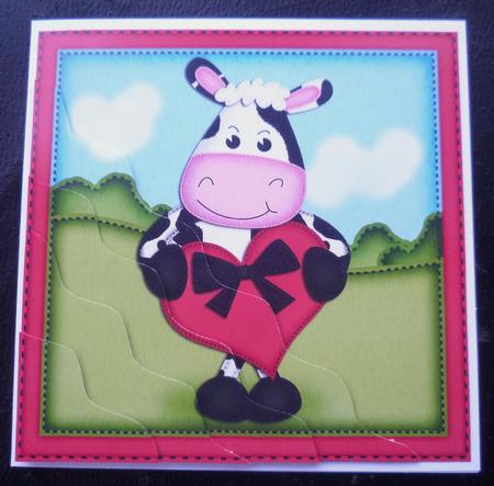 Milly Moo's Heart Wavy Corner Side Stacker Topper by Charlie Angel