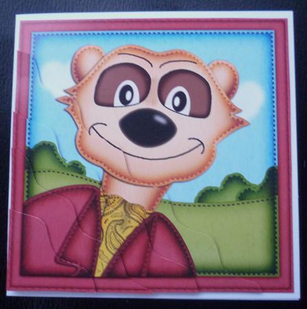 Eric the Meerkat Wavy Corner Side Stacker Topper by Charlie Angel