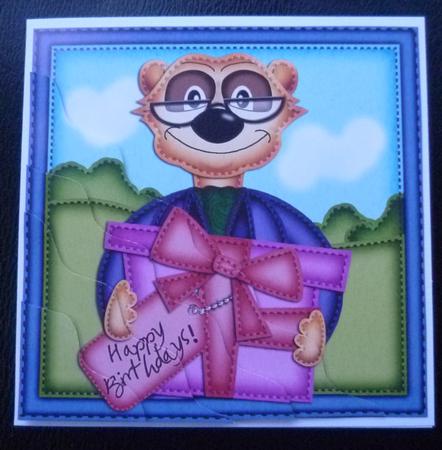 Frank the Meerkat Wavy Corner Side Stacker Topper by Charlie Angel