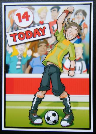 Football Dude Green and Black Kit Age. by Charlie Angel