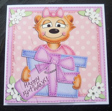 Mia Meerkat Birthday Wavy Corner Side Stacker Topper by Charlie Angel