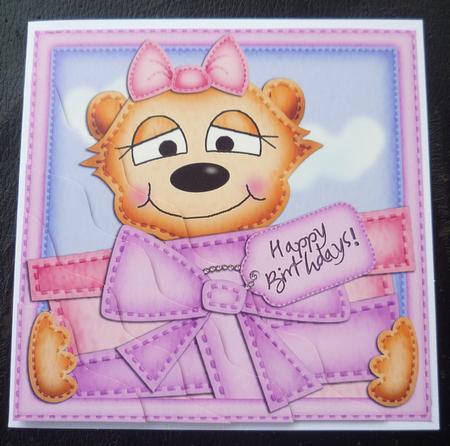 Mia Meerkat Birthday Wavy Corner Side Stacker Topper by Charlie Angel