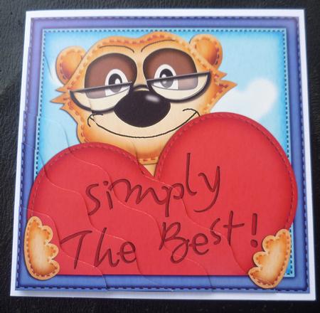 Meerkat Love Wavy Corner Side Stacker Topper by Charlie Angel