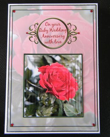 Red Rose Card Ruby Anniversary by Charlie Angel