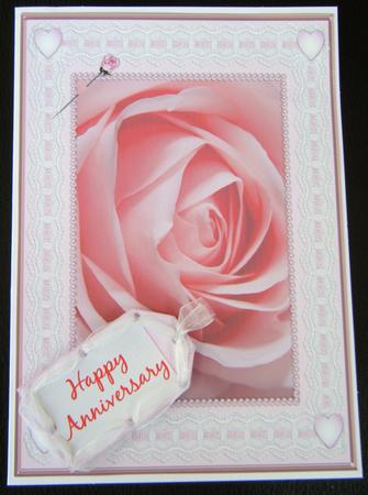 Pink Rose in a Lace & Pearl Frame by Charlie Angel