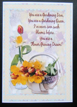 Daffodil & Tulip Gardening Diva Card by Charlie Angel