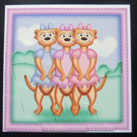 Dancing Meerkats Wavy Corner Side Stacker Topper by Charlie Angel