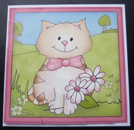 Cute Cat Wavy Corner Side Stacker Topper by Charlie Angel