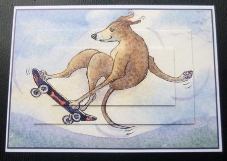 Skateboarding Whippet Greyhound Dog by Charlie Angel