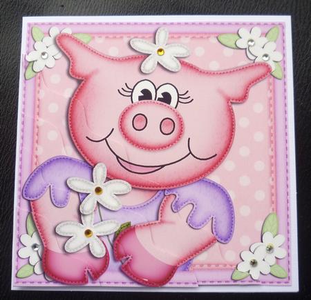 Zoe Piggy's Flowers Wavy Corner Side Stacker Topper by Charlie Angel