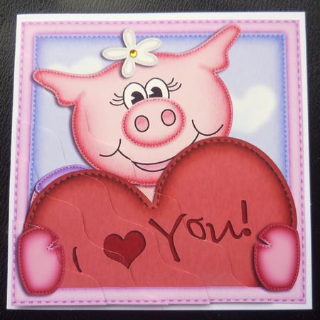 Zoe Piggy's Heart Wavy Corner Side Stacker Topper by Charlie Angel