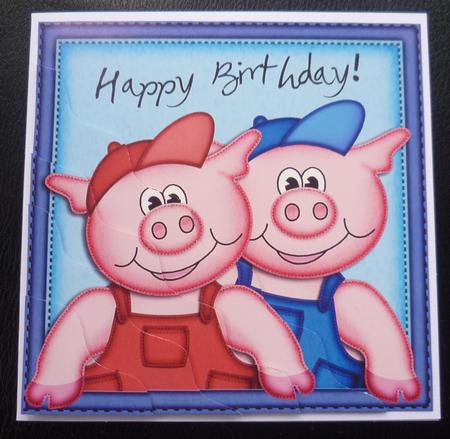 Ziggy N Syd Piggies Birthday Wavy Corner Side Stacker Topper by Charlie Angel