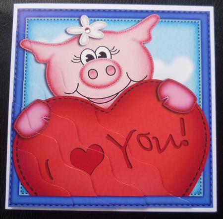 Zoe Piggy's Heart Wavy Corner Side Stacker Topper by Charlie Angel