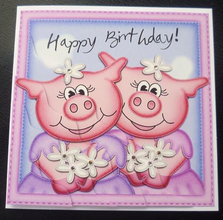 Zoe and Isa Piggies Wavy Corner Side Stacker Topper by Charlie Angel