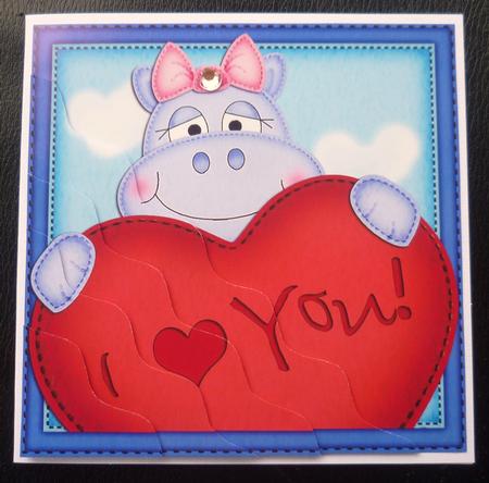 Hilda Hippo's Heart Wavy Corner Side Stacker by Charlie Angel