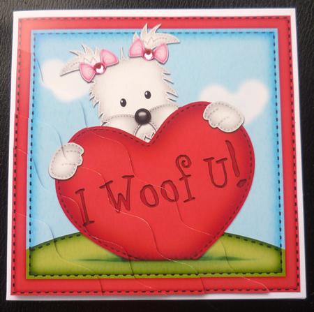 Jess Westie Dog's Heart Wavy Corner Side Stacker by Charlie Angel