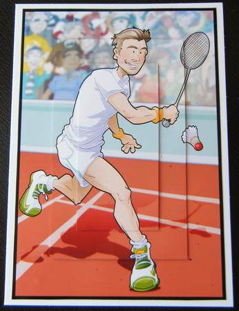 Badminton Dude A4. by Charlie Angel