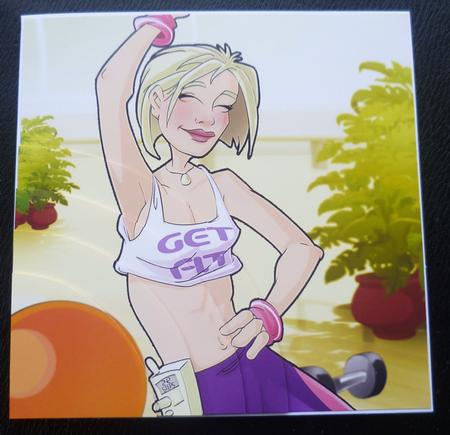 Get Fit Lady 8x8 Card by Charlie Angel