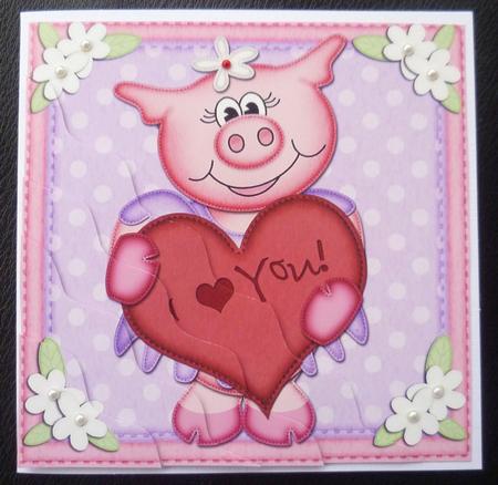 Zoe Piggy's Heart Wavy Corner Side Stacker Topper by Charlie Angel