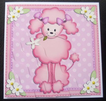 Bon Bon the Poodle's Flower Wavy Corner Side Stacker Topper by Charlie Angel