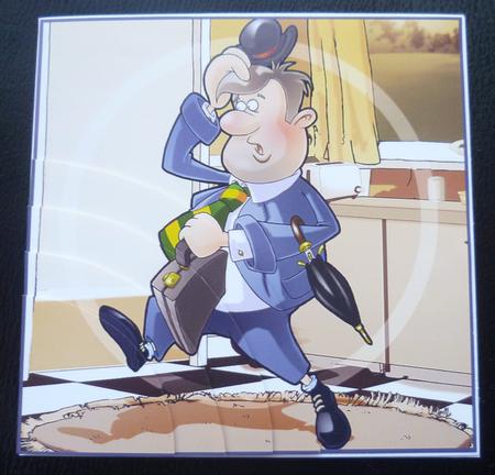 Busy Businessman Dude 8x8 Card by Charlie Angel