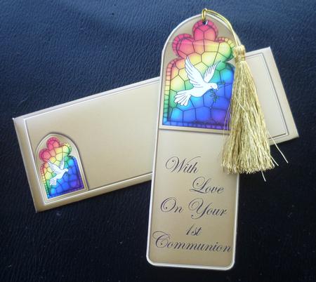 1st Communion Religious Bookmark Card N Envelope by Charlie Angel