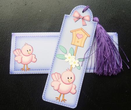 Little Birdie Bookmark Card N Envelope by Charlie Angel